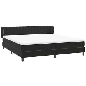 Κρεβάτι Box Spring με στρώματα Μαύρο 200x220 cm Βελούδινο - Pakobazaar