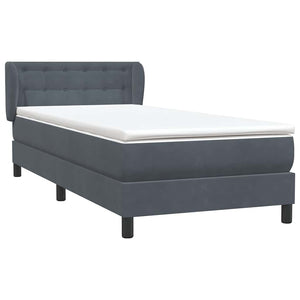 Box Spring Κρεβάτι με στρώμα Σκούρο γκρι 80x210 εκ. Βελούδινο
