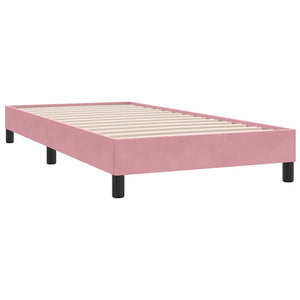 Κρεβάτι Boxspring με Στρώμα Ροζ 100x210 εκ. Βελούδινο