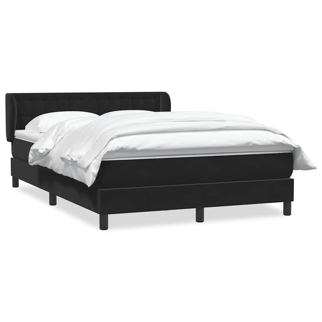 Κρεβάτι Boxspring με Στρώμα Μαύρο 1140x210 εκ. Βελούδινο - Pakobazaar