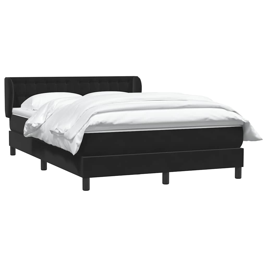 Κρεβάτι Boxspring με Στρώμα Μαύρο 1140x210 εκ. Βελούδινο - Pakobazaar