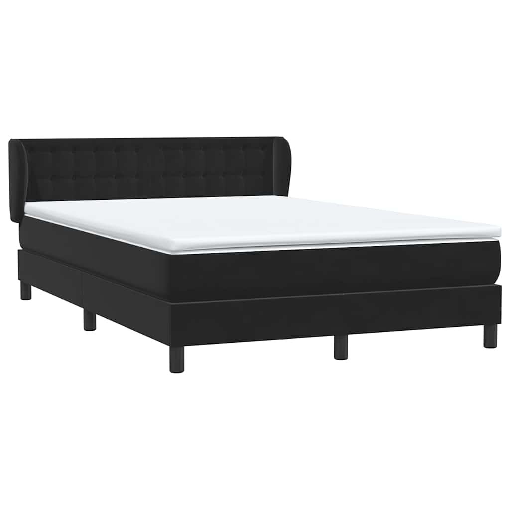 Κρεβάτι Boxspring με Στρώμα Μαύρο 1140x210 εκ. Βελούδινο - Pakobazaar