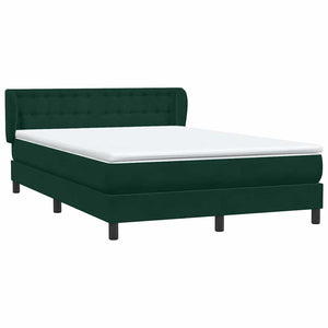 Κρεβάτι Boxspring με Στρώμα Σκούρο Πράσινο 140x210εκ. Βελούδινο - Pakobazaar