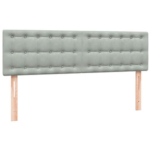 Κρεβάτι Boxspring με Στρώμα Ανοιχτό Γκρι 160x210 εκ. Βελούδινο