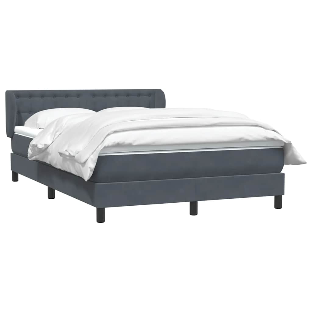 Κρεβάτι Boxspring με Στρώμα Σκούρο Γκρι 160x210 εκ. Βελούδινο - Pakobazaar