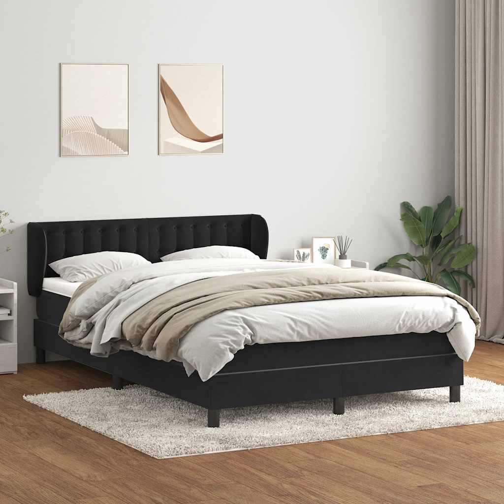 Κρεβάτι Boxspring με Στρώμα Μαύρο 160x210 εκ. Βελούδινο