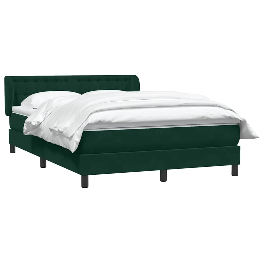 Κρεβάτι Boxspring με Στρώμα Σκούρο Πράσινο 160x210εκ. Βελούδινο - Pakobazaar
