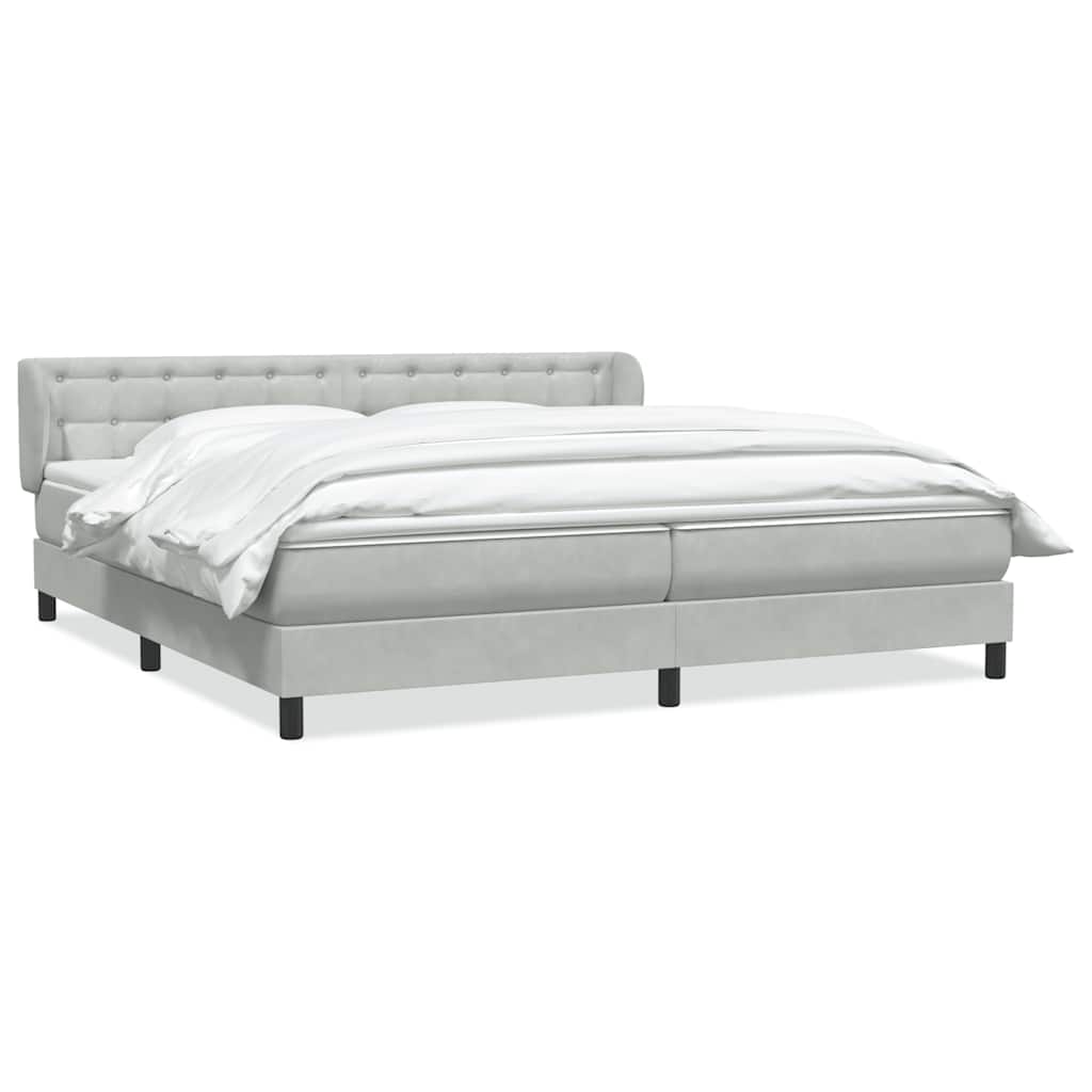 Box Spring κρεβάτι με στρώματα ανοιχτό γκρι 180x210 cm Velvet - Pakobazaar