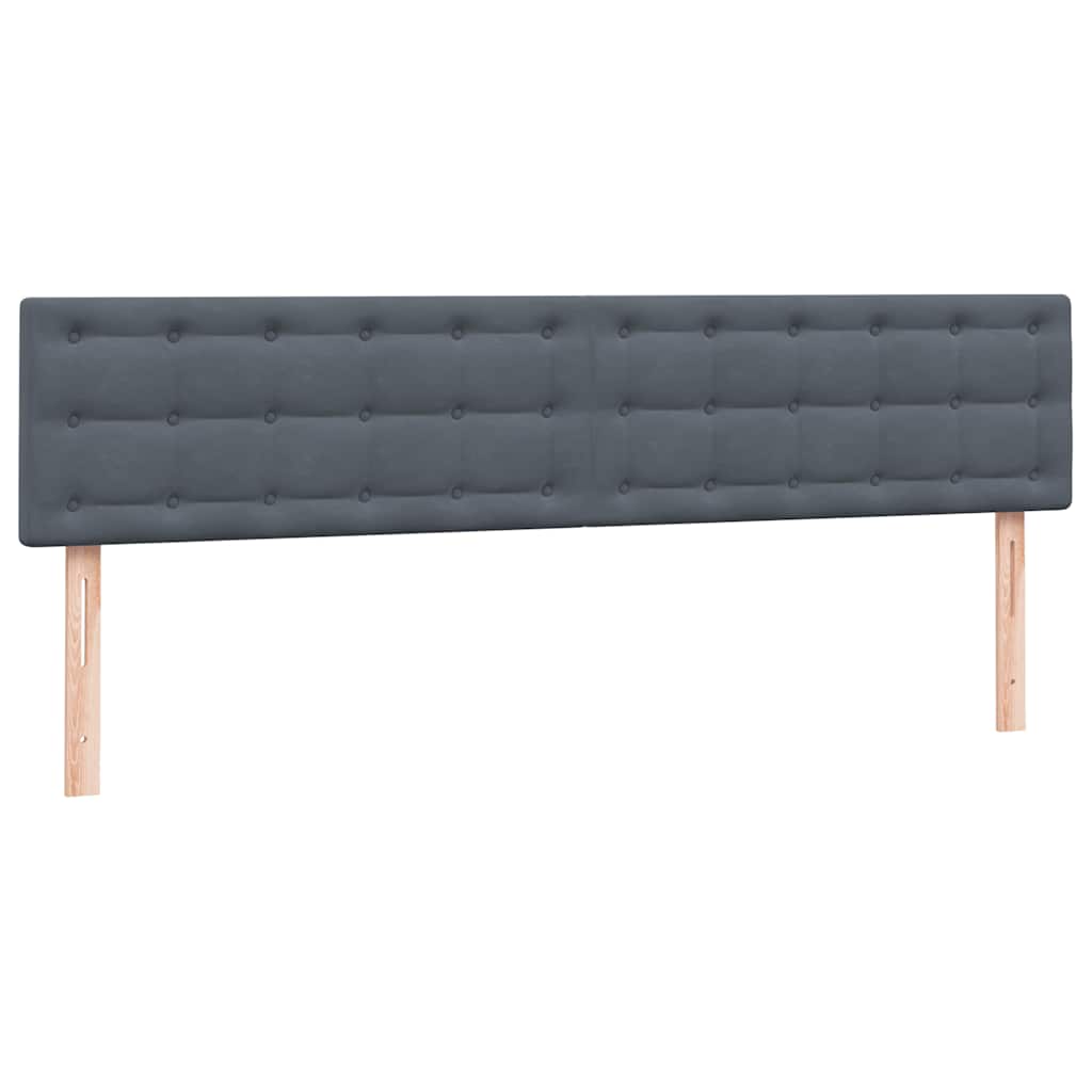 Box Spring Κρεβάτι με στρώματα Σκούρο γκρι 200x210 cm Βελούδινο - Pakobazaar