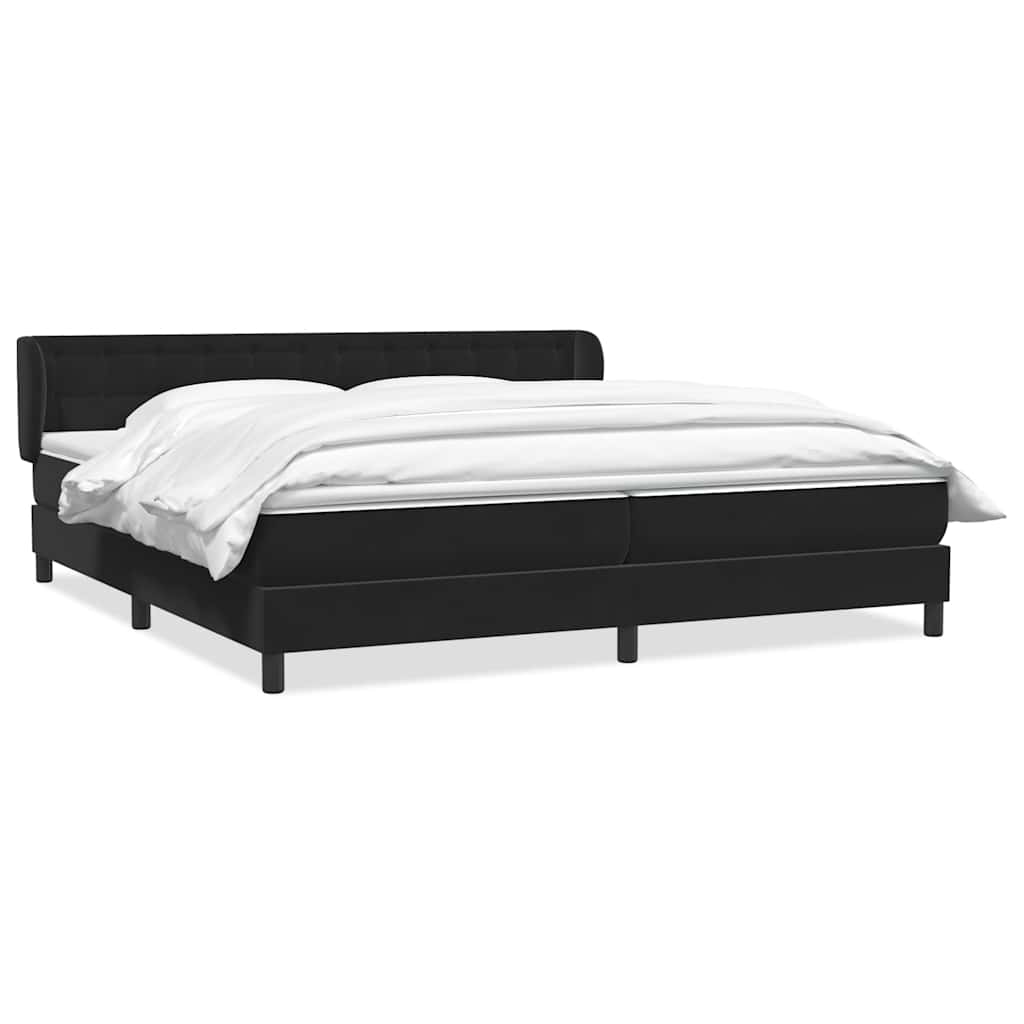 Box Spring Κρεβάτι με στρώματα Μαύρο 200x210 cm Βελούδινο - Pakobazaar