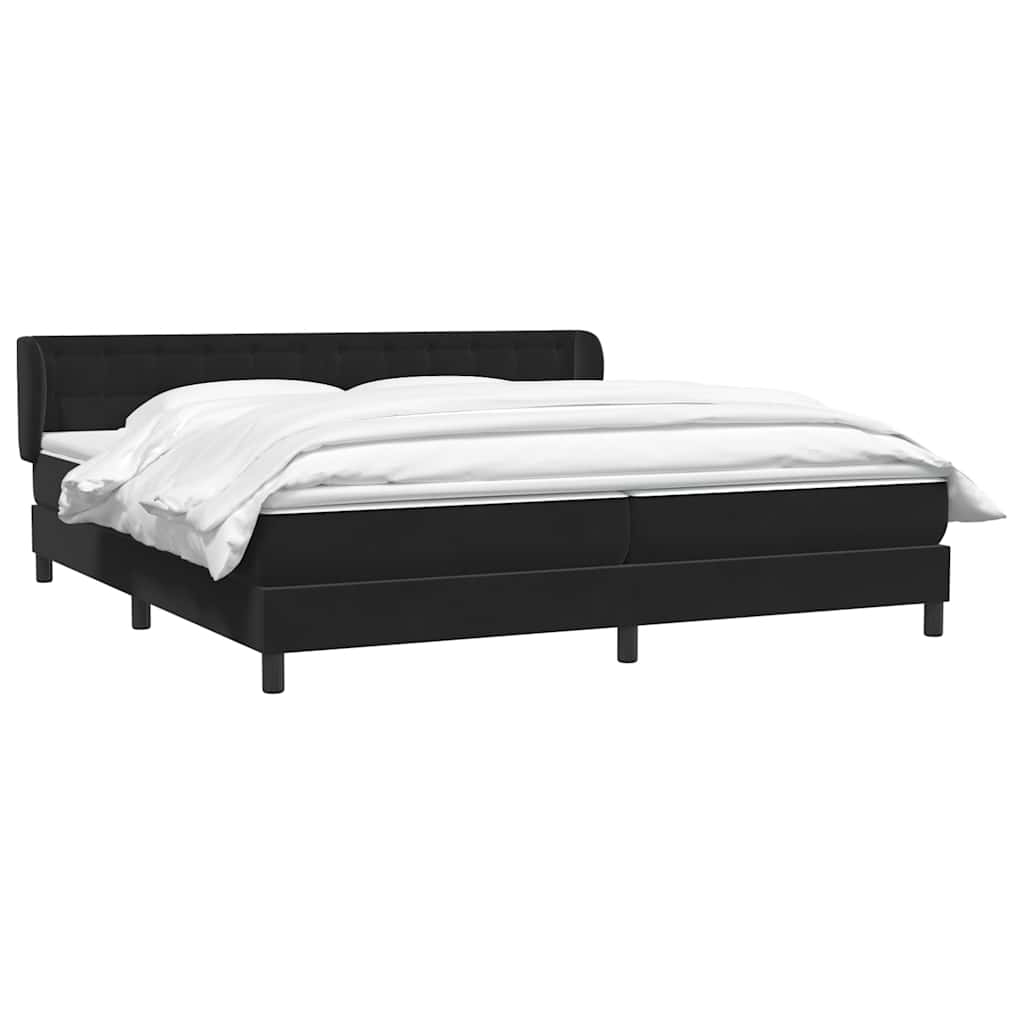 Box Spring Κρεβάτι με στρώματα Μαύρο 200x210 cm Βελούδινο - Pakobazaar