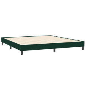 Box Spring Κρεβάτι με στρώματα Σκούρο πράσινο Βελούδινο