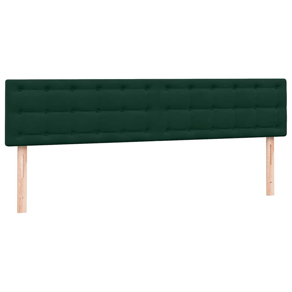 Box Spring Κρεβάτι με στρώματα Σκούρο πράσινο Βελούδινο