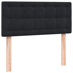 Κρεβάτι Boxspring με Στρώμα Μαύρο 80x220 εκ. Βελούδινο