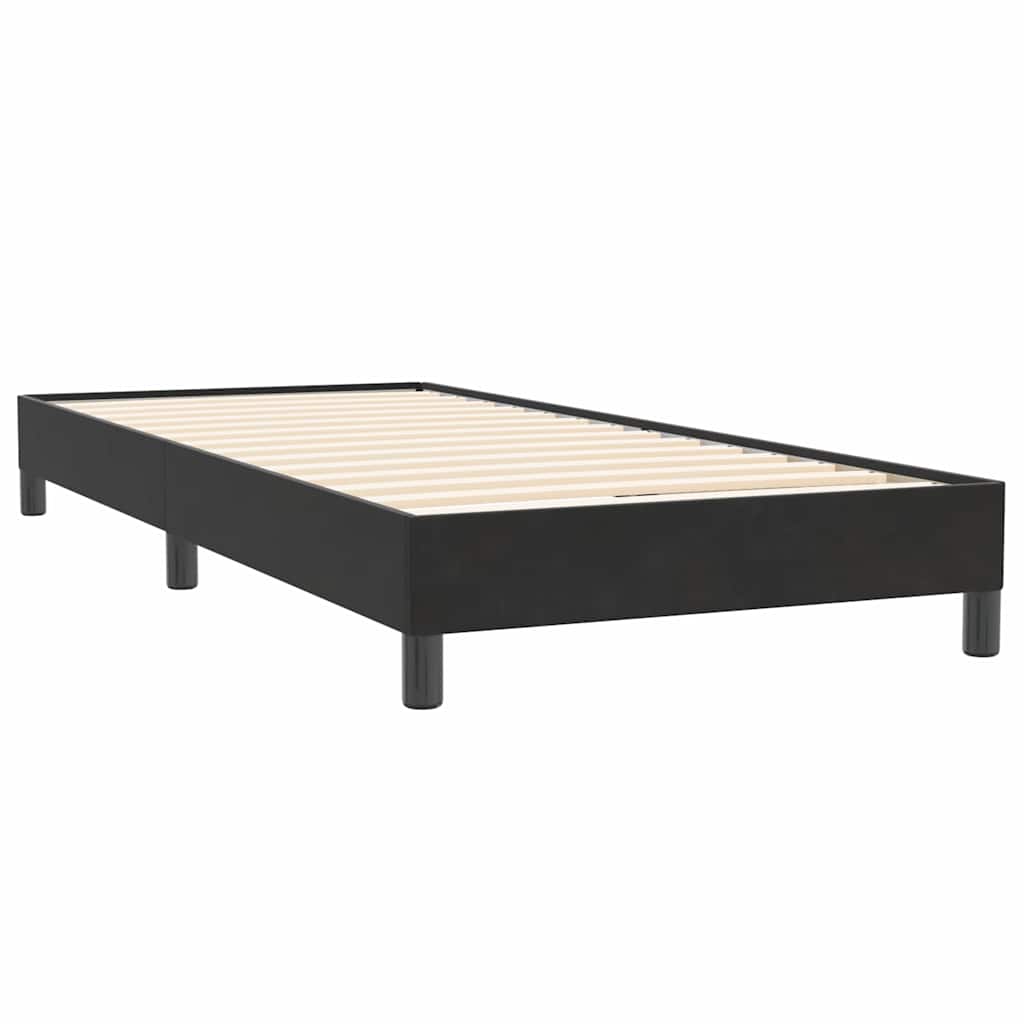 Κρεβάτι Boxspring με Στρώμα Μαύρο 90x220 εκ. Βελούδινο