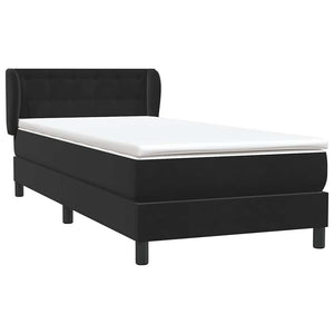 Box Spring Κρεβάτι με στρώμα Μαύρο 100x220 εκ. Βελούδινο - Pakobazaar