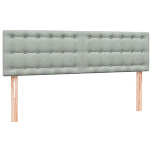Κρεβάτι Boxspring με Στρώμα Ανοιχτό Γκρι 140x220 εκ. Βελούδινο - Pakobazaar