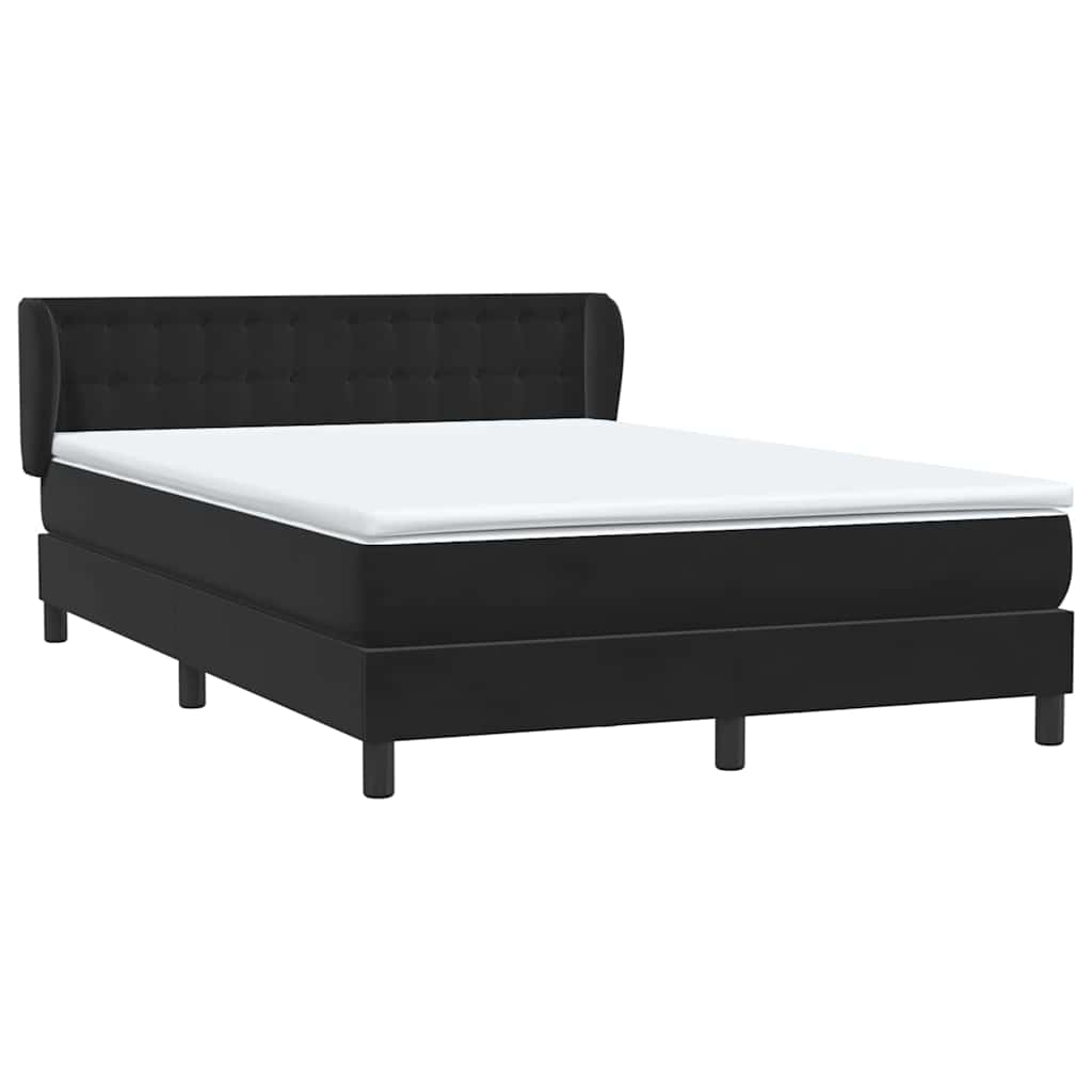 Box Spring Κρεβάτι με στρώμα Μαύρο 140x220 cm Βελούδινο