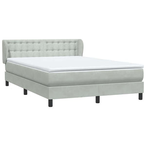 Κρεβάτι Boxspring με Στρώμα Ανοιχτό Γκρι 160x220 εκ. Βελούδινο