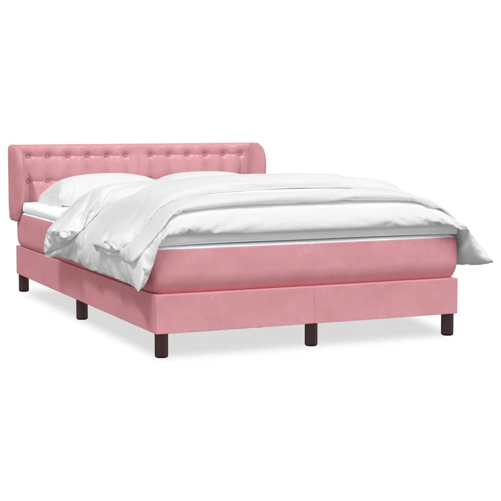 Box Spring κρεβάτι με στρώμα ροζ 160x220 cm Βελούδινο