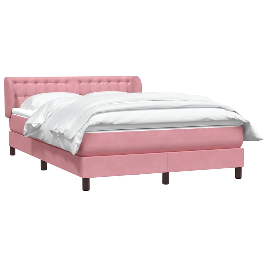 Box Spring κρεβάτι με στρώμα ροζ 160x220 cm Βελούδινο