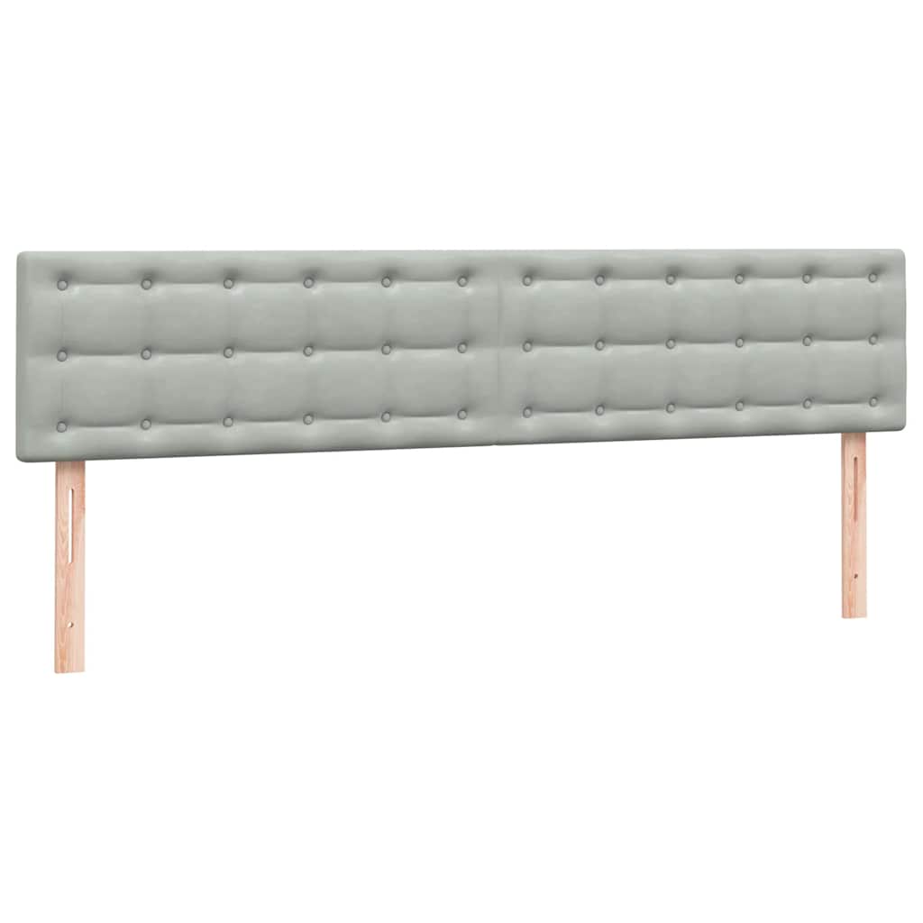 Box Spring κρεβάτι με στρώματα ανοιχτό γκρι 180x220cm Βελούδινο