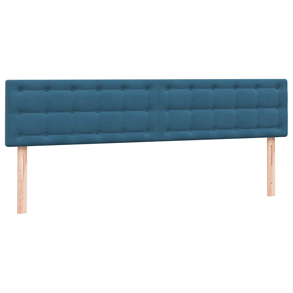 Box Spring κρεβάτι με στρώματα σκούρο μπλε 180x220 cm Βελούδινο