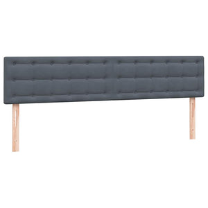 Box Spring Κρεβάτι με στρώματα Σκούρο γκρι 200x220 cm Βελούδινο - Pakobazaar