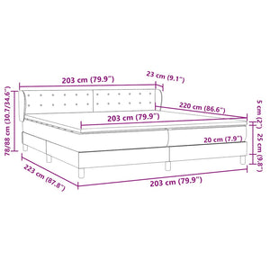 Κρεβάτι Box Spring με στρώματα Μαύρο 200x220 cm Βελούδινο - Pakobazaar