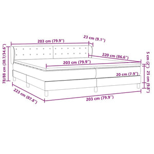 Box Spring Κρεβάτι με στρώματα Σκούρο μπλε 200x220 cm Βελούδινο - Pakobazaar
