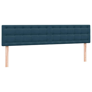 Box Spring Κρεβάτι με στρώματα Σκούρο μπλε 200x220 cm Βελούδινο - Pakobazaar