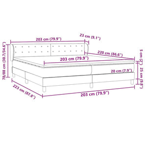 Κρεβάτι με στρώματα ροζ 200x220 cm Βελούδινο