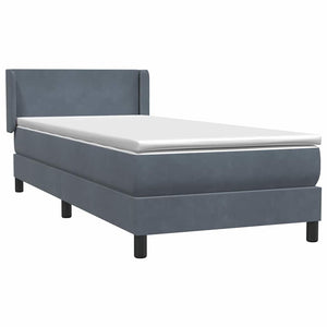 Box Spring Κρεβάτι με στρώμα Σκούρο γκρι 80x210 εκ. Βελούδινο