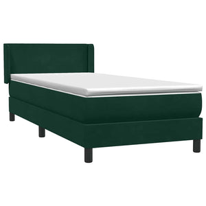 Box Spring Κρεβάτι με στρώμα Σκούρο πράσινο 80x210 cm Velvet - Pakobazaar