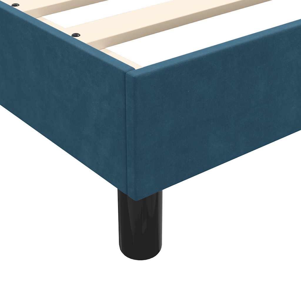 Box Spring κρεβάτι με στρώμα σκούρο μπλε 80x210 εκ. Βελούδινο - Pakobazaar