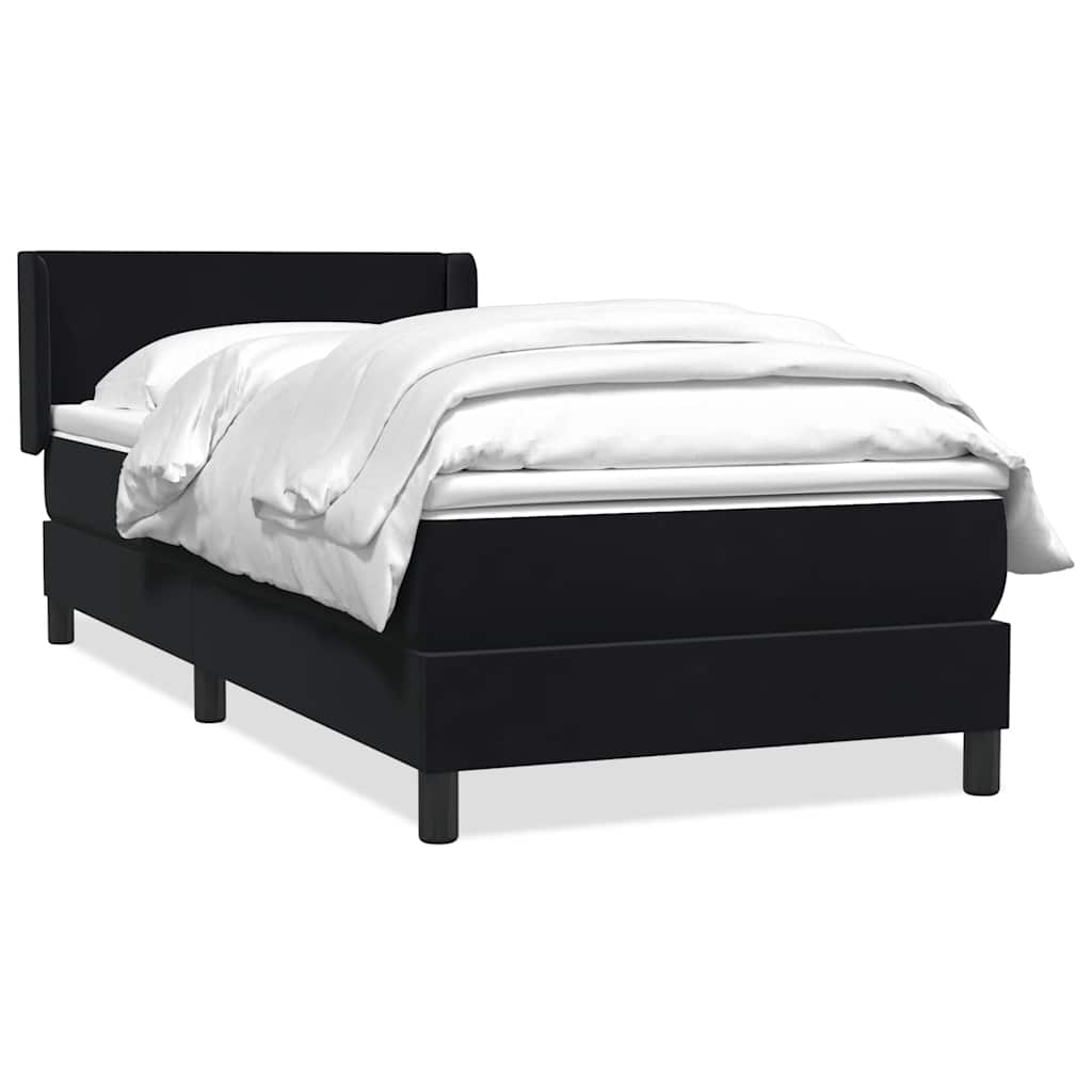 Κρεβάτι Boxspring με Στρώμα Μαύρο 90x210 εκ. Βελούδινο - Pakobazaar