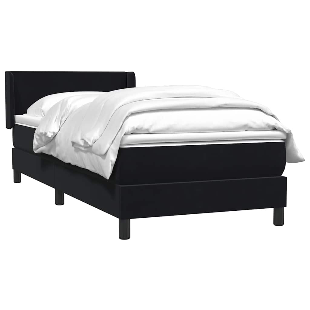 Box Spring Κρεβάτι με στρώμα Μαύρο 100x210 cm Βελούδινο - Pakobazaar