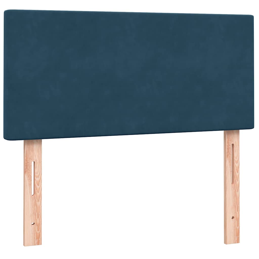 Κρεβάτι Boxspring με Στρώμα Σκούρο Μπλε 100x210 εκ. Βελούδινο