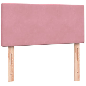 Κρεβάτι Boxspring με Στρώμα Ροζ 100x210 εκ. Βελούδινο