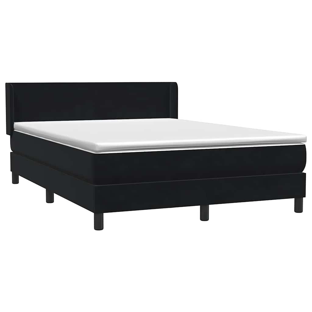 Κρεβάτι Boxspring με Στρώμα Μαύρο 1140x210 εκ. Βελούδινο - Pakobazaar
