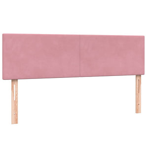 Κρεβάτι Boxspring με Στρώμα Ροζ 140x210 εκ. Βελούδινο