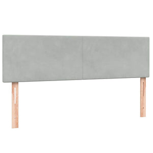 Κρεβάτι Boxspring με Στρώμα Ανοιχτό Γκρι 160x210 εκ. Βελούδινο