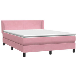 Κρεβάτι Boxspring με Στρώμα Ροζ 160x210 εκ. Βελούδινο