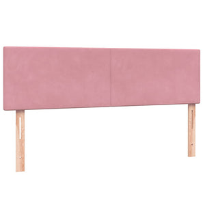 Κρεβάτι Boxspring με Στρώμα Ροζ 160x210 εκ. Βελούδινο