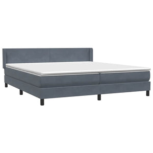Κρεβάτι Boxspring με Στρώμα Σκούρο Γκρι 180x210 εκ. Βελούδινο