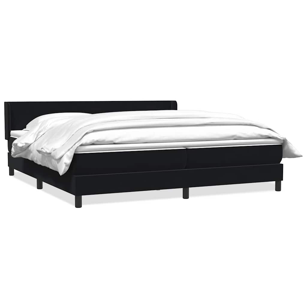 Κρεβάτι Boxspring με Στρώμα Μαύρο 180x210 εκ. Βελούδινο
