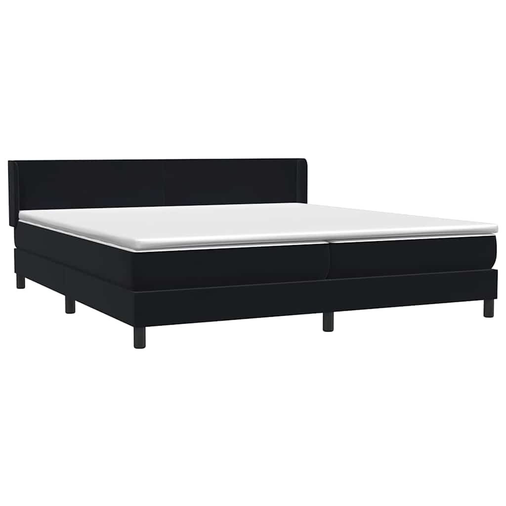 Κρεβάτι Boxspring με Στρώμα Μαύρο 180x210 εκ. Βελούδινο