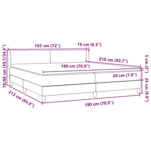 Κρεβάτι Boxspring με Στρώμα Σκούρο Πράσινο 180x210εκ. Βελούδινο
