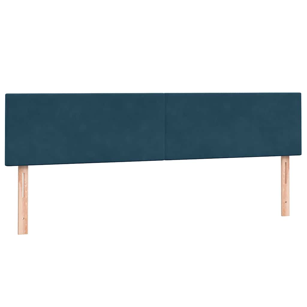 Κρεβάτι Boxspring με Στρώμα Σκούρο Μπλε 180x210 εκ. Βελούδινο - Pakobazaar