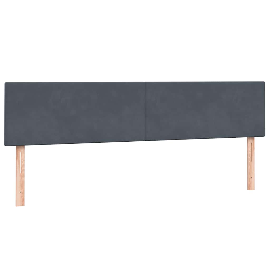 Κρεβάτι Boxspring με Στρώμα Σκούρο Γκρι 200x210 εκ. Βελούδινο - Pakobazaar